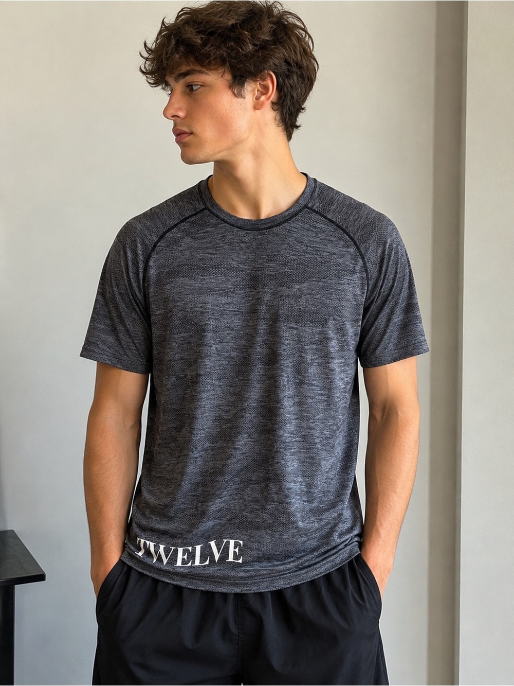 lululemon athletica Men's Heathered Charcoal Short Sleeve Tee